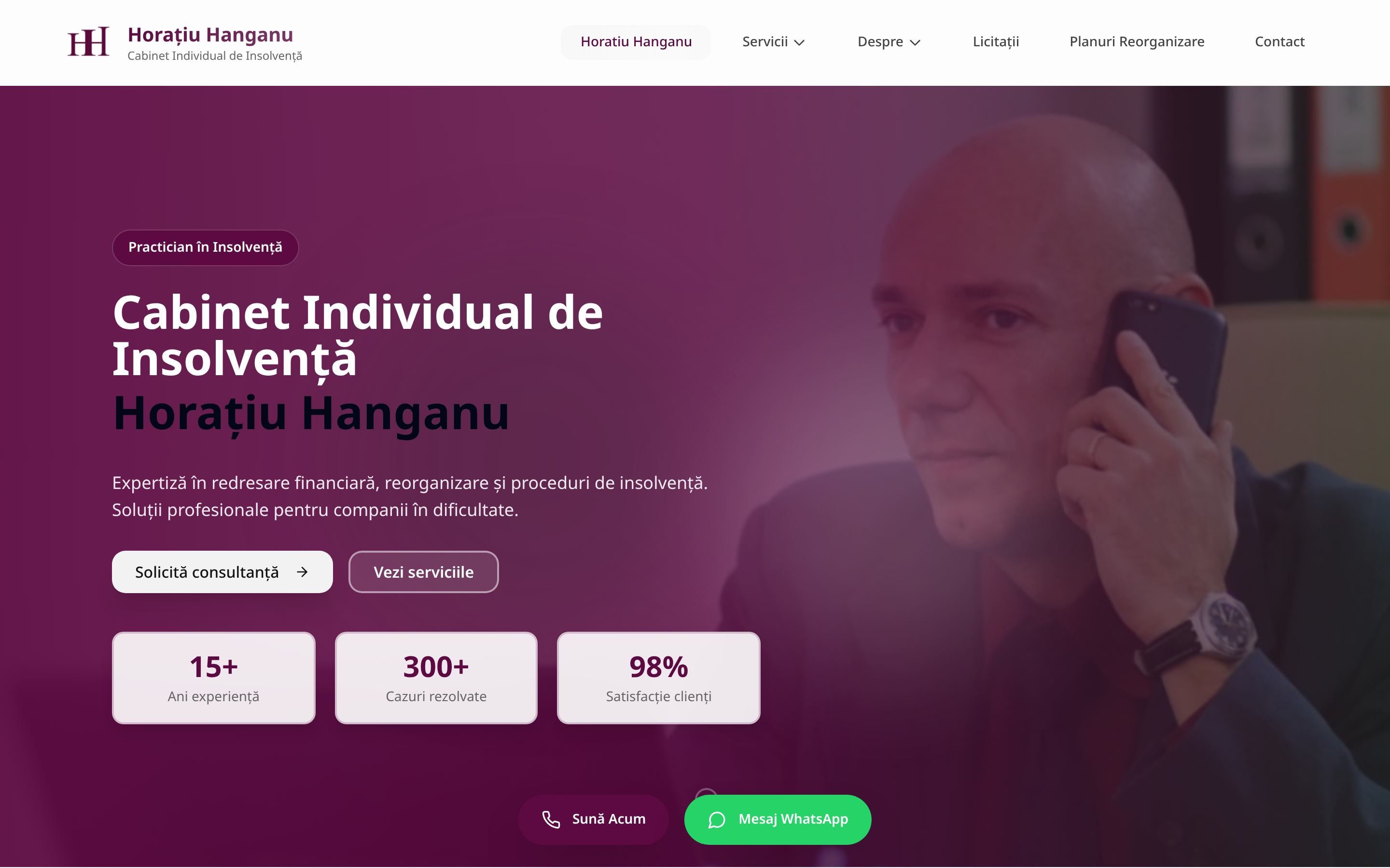 Site realizat pentru Cabinet de Insolvență HH