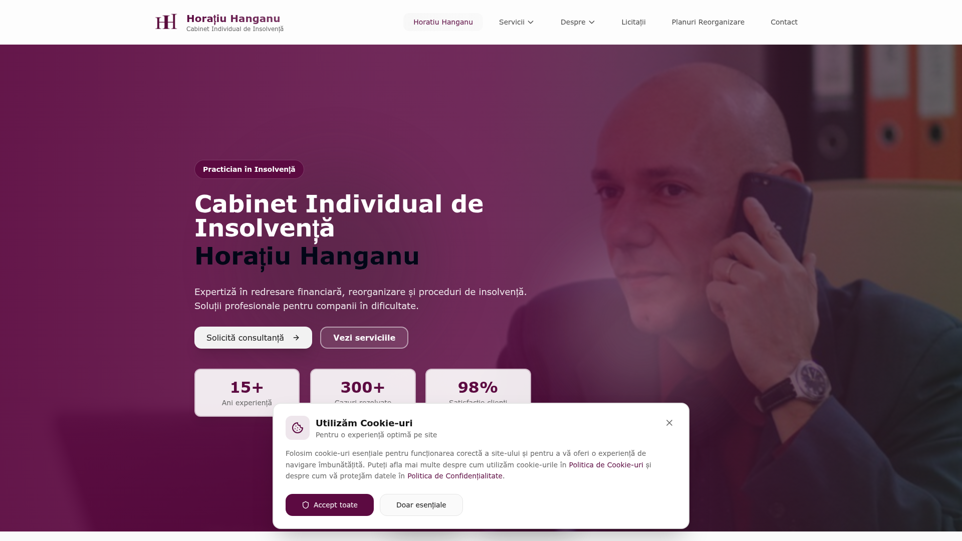 Screenshot Cabinet de Insolvență HH