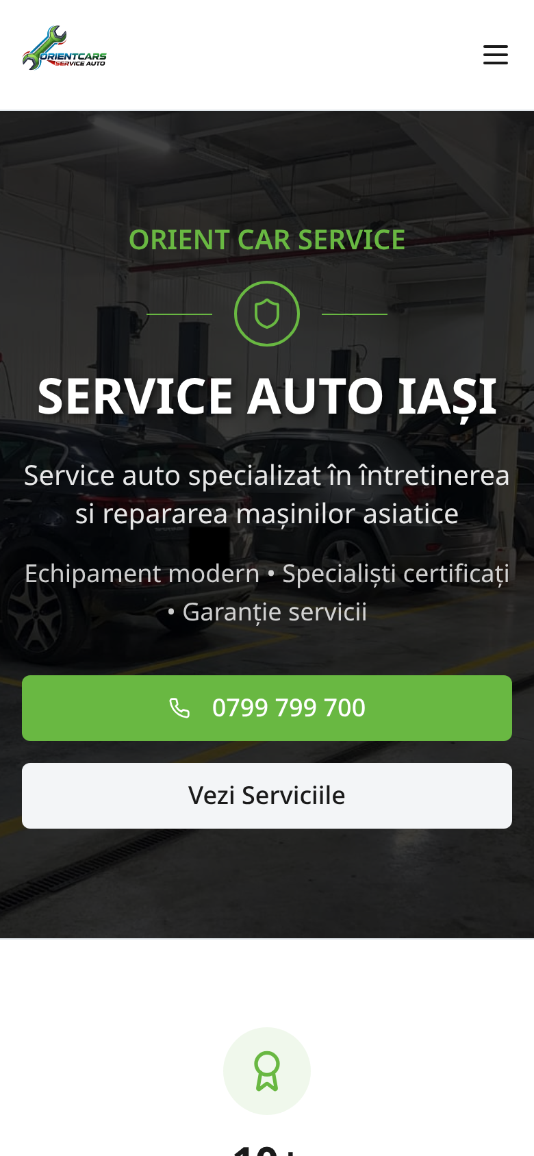 Versiunea mobilă a site-ului Orient Cars
