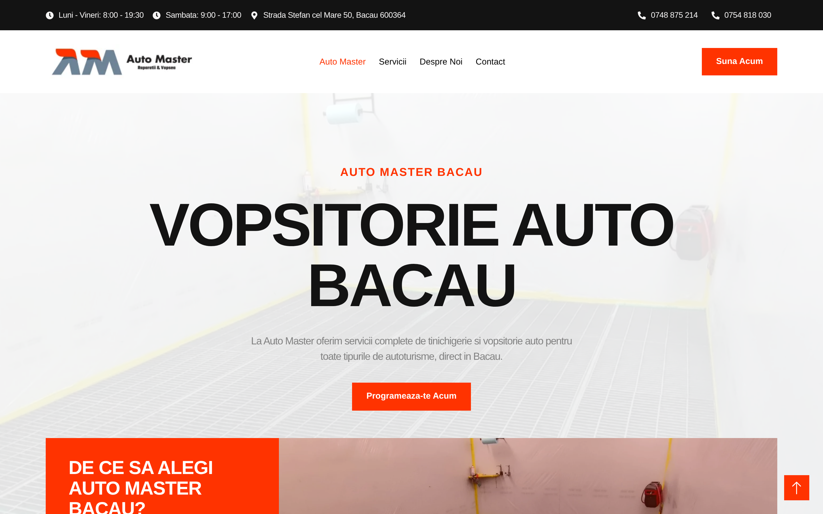 Site realizat pentru Vopsitorie Auto Bacău